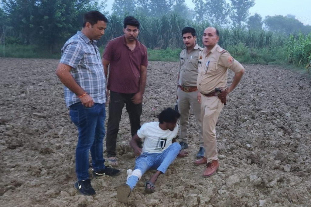 गौ-तस्करों से पुलिस मुठभेड़, 1 अभियुक्त घायल/गिरफ्तार, अवैध तमंचा, गौवंश व पशु कटान उपकरण बरामद