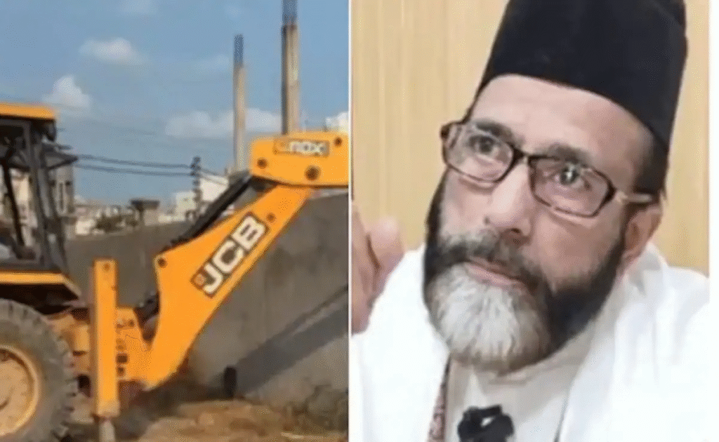 बरेली हिंसा के मुख्य आरोपी मौलाना तौकीर के करीबी की तीन मंजिला बिल्डिंग पर गरजा बुलडोजर